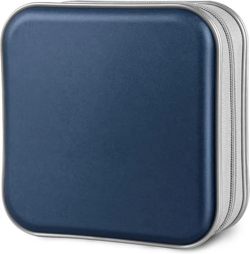 Vista 11 de Siveit Estuche para CD, Capacidad para 40 CD/DVD, Cartera Portadora de Estuches de Plástico Duro para Discos DVD, Carpeta de Almacenamiento