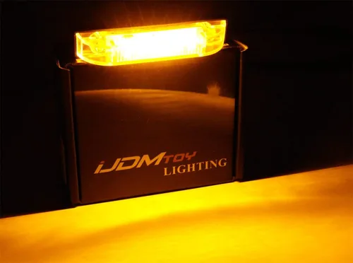 Vista 2 de iJDMTOY Kit de luces LED ámbar de lente ahumada compatible con Toyota Tacoma 2012 en adelante, juego central de 2 lámparas de marcador con cableado