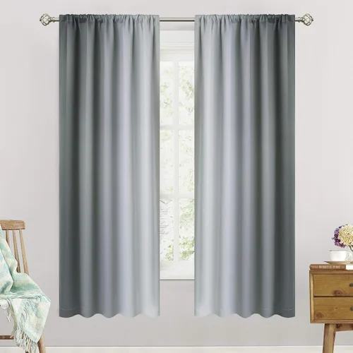 Vista 16 de SimpleHome Cortinas Pequeñas Negras Impermeables con Bolsillo para Barra Suave para Cocina, Cortinas Impermeables con Bolsillo para Barra