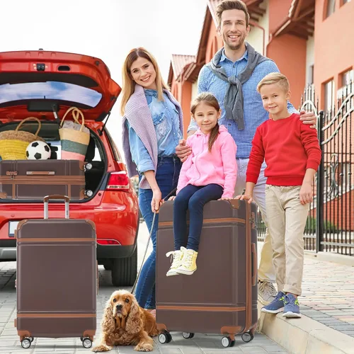 Vista 194 de Merax Equipaje, maleta extensible rígida con ruedas giratorias ligeras, Negro -, 40/48/52
