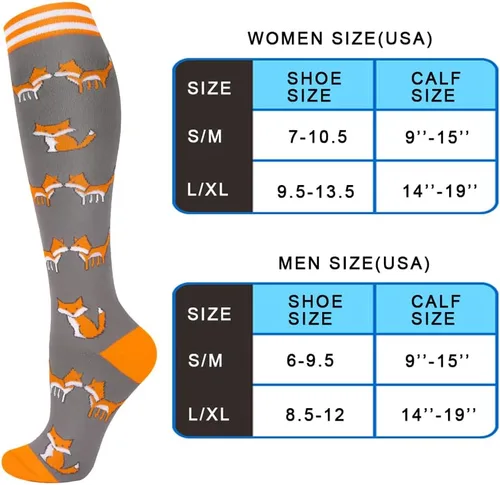 Vista 6 de Aoliks 78 pares de calcetines de compresión médica para mujeres y hombres, calcetines de apoyo hasta la rodilla de 20-30 mmHg para correr