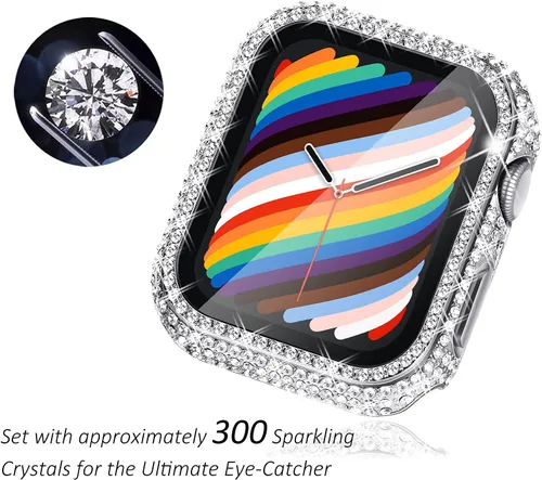 Vista 248 de Surace Bling - Carcasa con protector de pantalla para Apple Watch Series 3, 2, 1 de 1.496 pulgadas