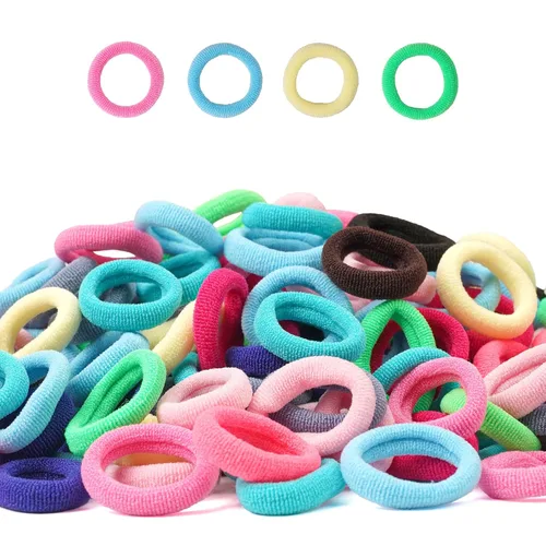 Vista 10 de CÉLLOT 300 ligas para el cabello pequeñas sin costuras para bebés y niños Negro (Serie B para bebé/bebé)