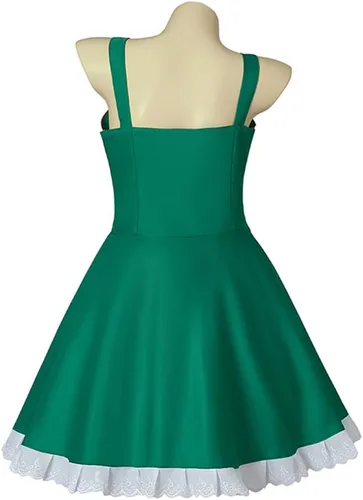 Vista 4 de Saniplaycos Disfraz de princesa de estrella y mariposa para cosplay, mini vestido verde para mujer