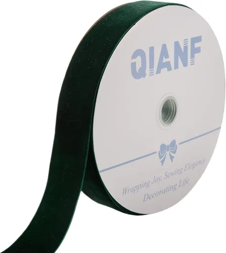Vista 15 de QIANF Cinta de terciopelo, carrete de 1 1/2 pulgadas por 25 yardas (rojo)