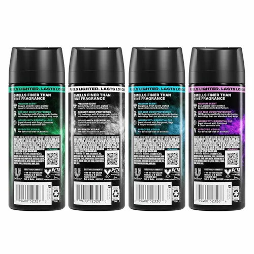 Vista 2 de AXE Body Spray Everyday Essentials 4 unidades Stay fresh 2.9 oz