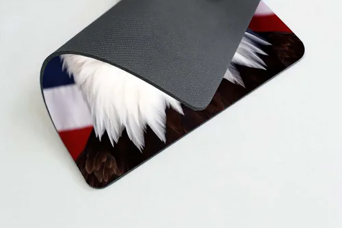 Vista 4 de Smooffly Alfombrilla de mouse de goma antideslizante con bandera de águila americana, alfombrilla de mouse rectangular para computadoras y portátiles