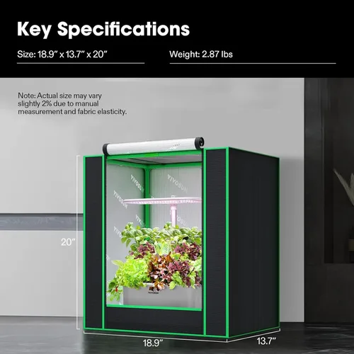 Vista 8 de VIVOSUN Tienda de cultivo pequeña para aerogarden, sistema de cultivo hidropónico, tienda de cultivo interior de Mylar altamente reflectante de 20 x