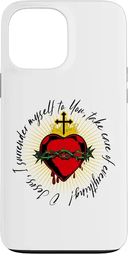 Vista 24 de Surrender Novena O Jesus Catholic Black Letter Case for iPhone 17
