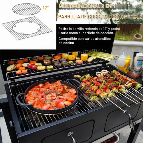 Vista 5 de ONLYFIRE GRILLS Parrilla grande de carbón para barbacoa de 64.5 pulgadas