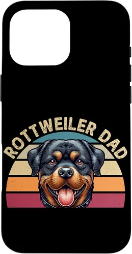 Vista 19 de Rottweiler Dad Rottie Father Dog Parent Father's Day Retro Case for iPhone 16