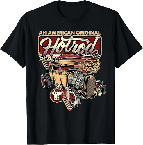 Vista 60 de Camiseta vintage Hot Rod Speed and Power para hombre Asphalt Grey