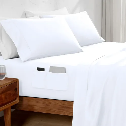 Vista 9 de Bare Home - Juego de sábanas y fundas de almohadas de microfibra ultrasuave de 1,800 hilos y doble bolsillo, doble cepillado, bolsillo profundo, 02