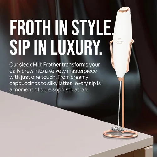 Vista 181 de Zulay Milk Boss Espumador de leche potente manual, hace espuma para latte, batidor para mezclar bebidas, café, miniespumador para capuchino, frappé