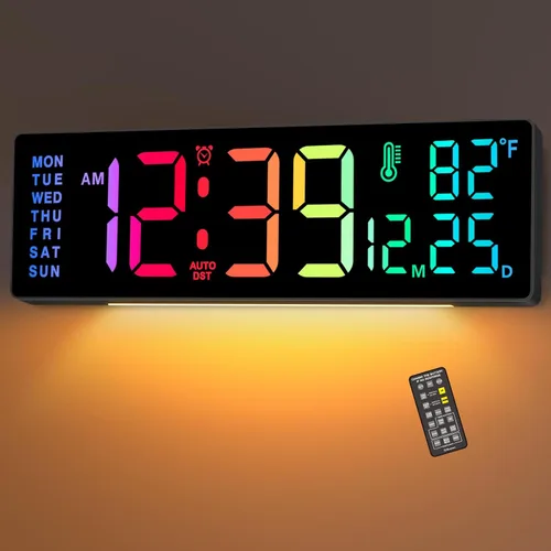 Vista 10 de Soobest - Reloj de pared digital con temporizador de cuenta regresiva remoto, temporizador eléctrico de segundos para gimnasio, sala de estar