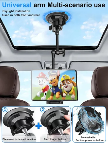 Vista 7 de Soporte para tablet para automóvil, soporte antivibraciones para techo corredizo para camioneta, automóvil, camioneta, camioneta, soporte de metal