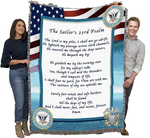 Vista 13 de Pure Country Weavers PCW - Manta fuerte de la Marina de los Estados Unidos, manta militar de regalo, tejida de algodón, fabricada en los Estados