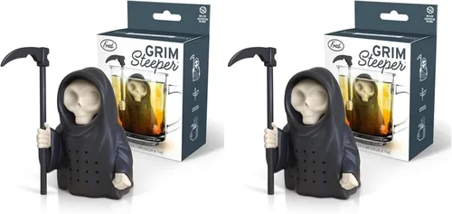 Vista 8 de Genuine Fred Grim Steeper - Infusor de té de silicona reutilizable, diseño de la parca negra, dispositivo de cocina divertido e inteligente