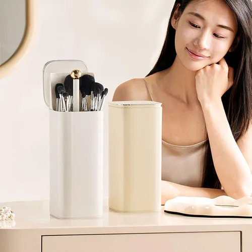 Vista 7 de Envase de moda del cepillo del maquillaje con elevación automática y portátil protector para el maquillaje B de los entusiastas de la belleza