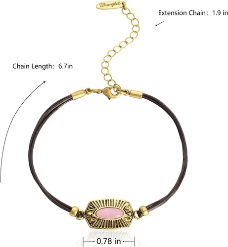 Vista 8 de Montana West Wangler - Pulsera de cadena de piedra natural occidental para mujer, joyería delicada