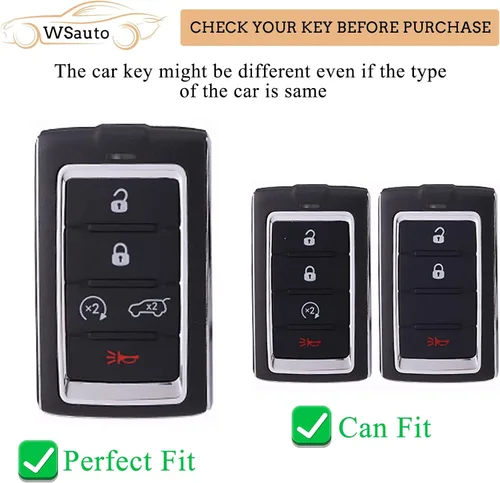 Vista 2 de Kit de Cubierta para Llavero de Porta Llaves WSAuto Compatible con Jeep Grand Cherokee L Gladiator Wagoneer Grand Wagoneer Accesorios Negro
