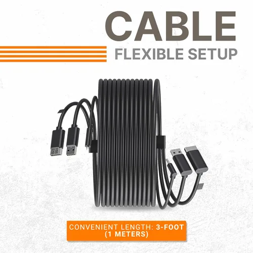 Vista 2 de Skywin 3 en 1 Ronda VR Mochila Cable - 1 Metro/3.2 Pies - Negro