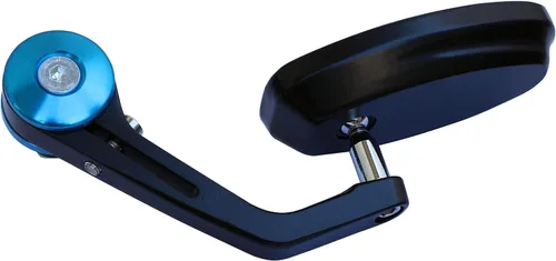 Vista 2 de 1 Pair Motorcycle Black with Blue Cover Handlebar End Mirrors Compatible for 2016 Kawasaki Ninja H2R