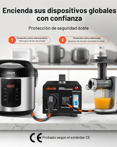 Vista 3 de VEVOR Transformador convertidor de voltaje, 500 VA, transformador de potencia elevador/abajo de servicio pesado, convertir de 110 V a 220 V y 220 V