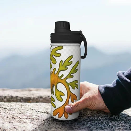 Vista 8 de Leafy Seadragon - Hervidor de agua aislado de acero inoxidable Botella de agua divertida con estampado Ideal para deportes y viajes Seadragón