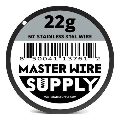Vista 2 de Acero inoxidable 316L - 50' - Cable de calibre 22 - 50 pies - 0.026 in - 0.025 pulgadas - Master Wire Supply