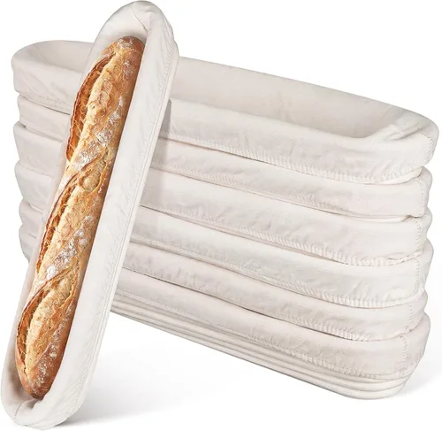 Vista 9 de Vesici Paquete de 6 cestas de 14 pulgadas para baguette Banneton con forro