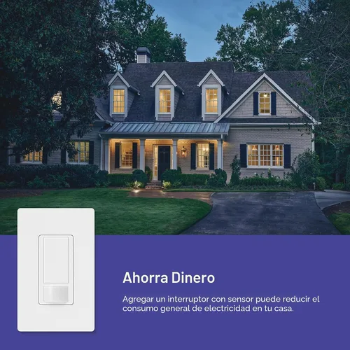 Vista 9 de Lutron Maestro Interruptor de luz con sensor de movimiento para interiores para baño, garaje, lavandería, cualquier bombilla, sensor de ocupación