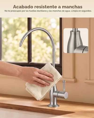 Vista 6 de WEWE Grifo de agua potable con diseño vintage, sin espacio de aire, níquel Níquel cepillado