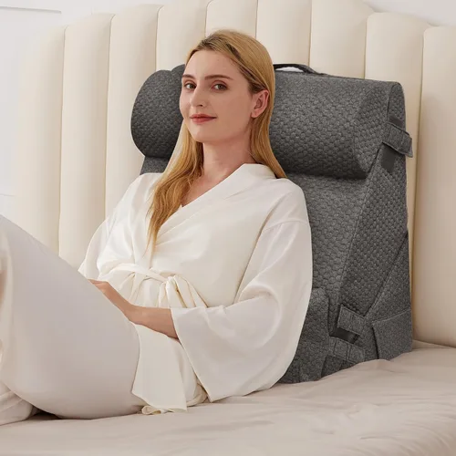 Vista 14 de BIEEZZK Juego de almohadas de cuña para después de la cirugía, almohada de cuña para reflujo ácido, almohada de cuña de cama con ajustable de 9 y 12