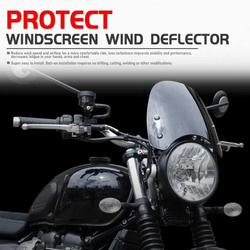 Vista 6 de Parabrisas de motocicleta, parabrisas de motocicleta, protector a prueba de viento, piezas de modificación del deflector de viento, apto