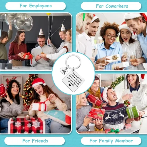 Vista 3 de Xiahuyu 15 piezas de regalos de agradecimiento, llavero de agradecimiento para empleados, empleados, compañeros de trabajo, regalos