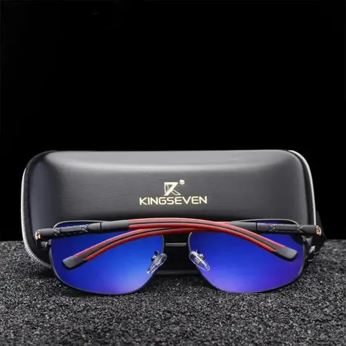 Vista 7 de KINGSEVEN Gafas de los hombres marca diseñador aluminio magnesio sol gafas para hombres polarizado espejo lente gafas mujeres 724