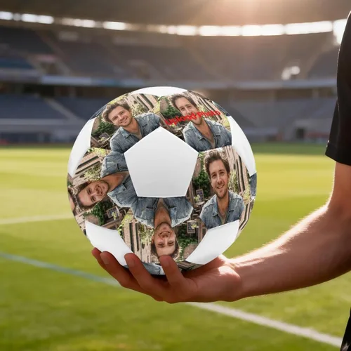 Vista 6 de Balón de fútbol personalizado, texto con nombre con foto, tamaño oficial 5, piel sintética, entrenamiento de fútbol para regalo deportivo