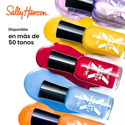 Vista 7 de Sally Hansen Xtreme Wear Esmalte de uñas sin rayas, acabado brillante, duradero, resistente a las astillas, transparente, color de uñas plateado 130