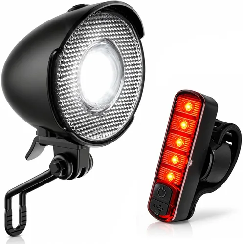 Vista 11 de Retro Vintage Bike Front Light New Version 350Lumen High-Brightness Headlights IPX6 Waterproof Classic Retro Night Riding Safety Bicycle Headlights