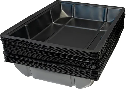 Vista 3 de Kitty Lounge - Bandeja de arena desechable, color negro, paquete de 25 - Argee RG606/25