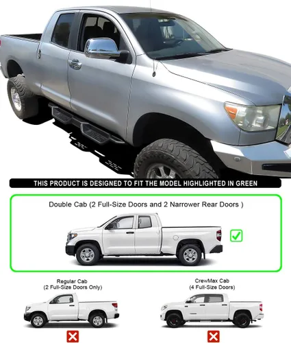 Vista 4 de HD Ridez Estribos de estilo desplegable, escalón lateral compatible con Toyota Tundra 2007-2021 Double Cab