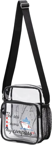 Vista 16 de TINYAT Bolso cruzado transparente para eventos de estadio para mujer, con correa ancha ajustable, bolsa de hombro transparente