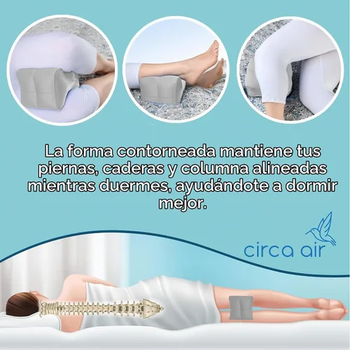 Vista 4 de Circa Air Almohada de rodilla inflable: para dormir de lado, almohada de rodilla de viaje entre las piernas para dormir, almohada ortopédica