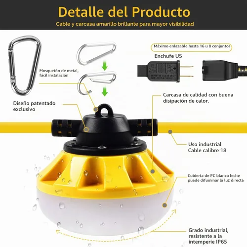 Vista 2 de Grado industrial de las luces LED de la cadena de la construcción de 50FT libre para el gancho de escalada