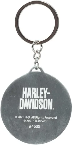 Vista 2 de Harley-Davidson Llavero de metal, logotipo clásico de Willie G Skull - Plata y negro