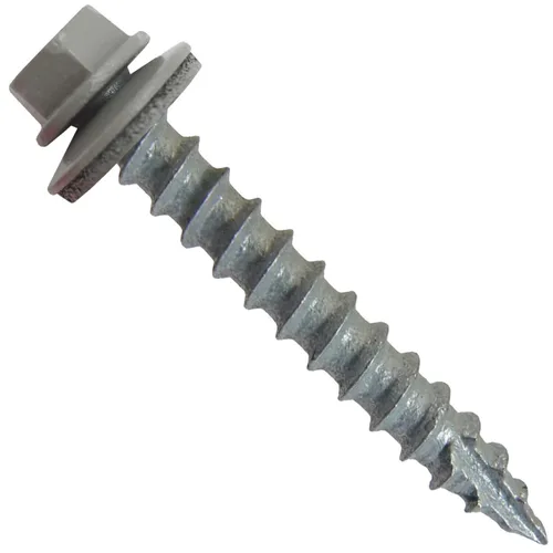 Vista 34 de Tornillos para techos de metal #14 (750) Tornillos x 1-1/2 "ABC Gris Arandela hexagonal Tornillo de techo de chapa metálica para techo.