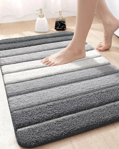 Vista 11 de DEXI Alfombras de baño de 30 x 17 pulgadas, lavables a máquina, antideslizantes, de microfibra suave, absorbente, de secado rápido, para suelo