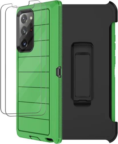 Vista 10 de Funda para Galaxy Note 20 Ultra con clip para cinturón, 2 protectores de pantalla, grado militar, cuerpo completo, resistente, a prueba de golpes