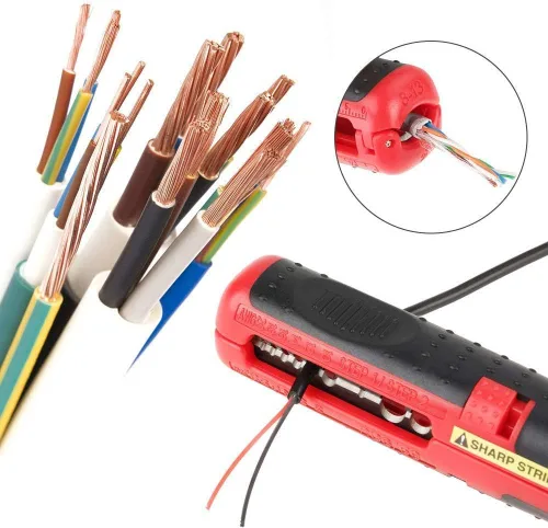 Vista 3 de TOPINCN Pelacables Multifuncional Electricista Cable Desmontaje Pelacables Crimpadora 0.315-0.512 in Cable redondo de bajo voltaje Herramienta